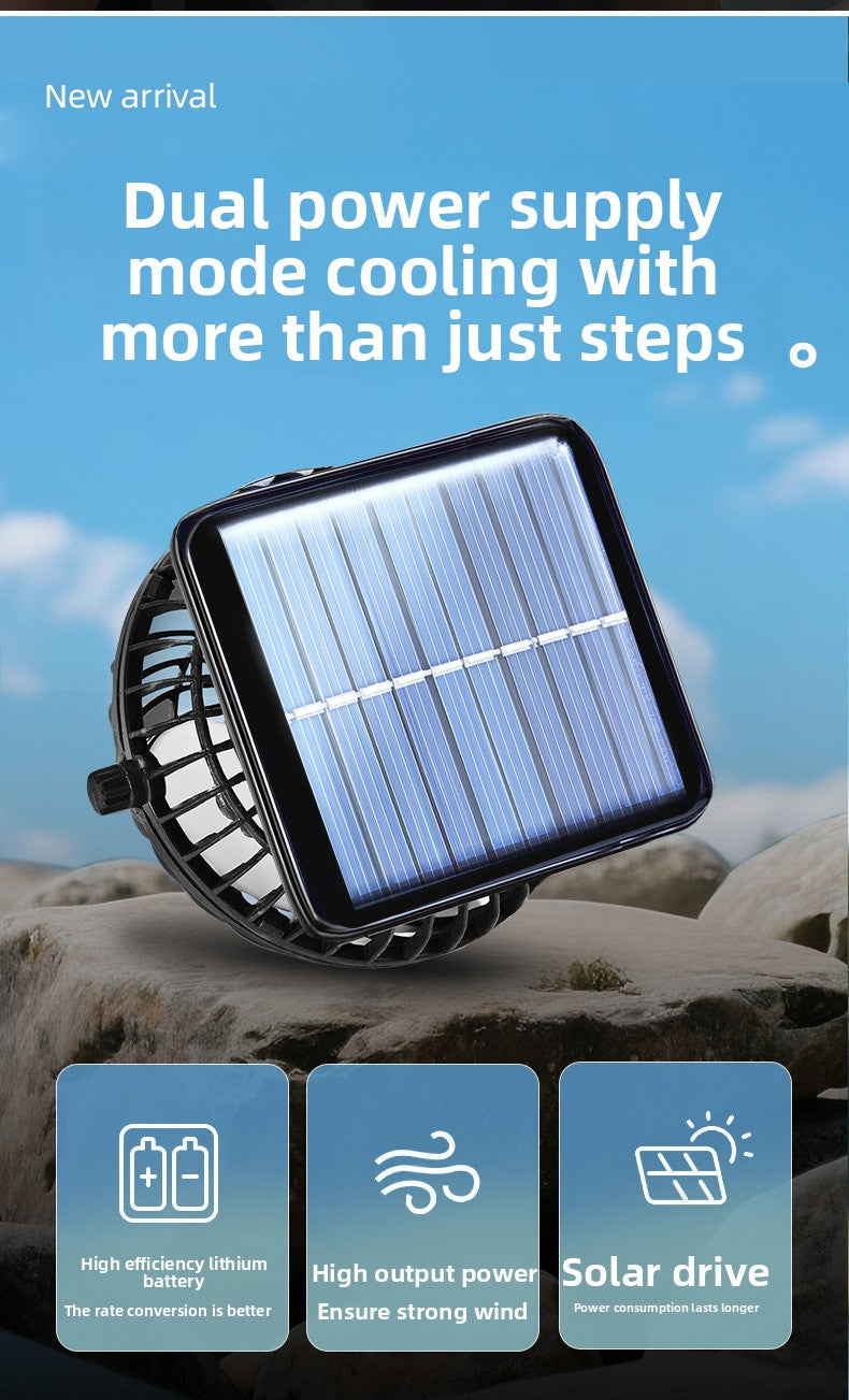 Solar-powered fan cap