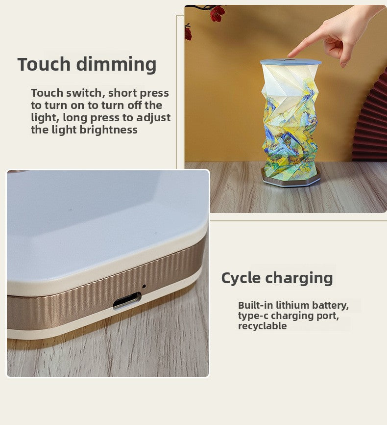 Folding Portable Rotating LED Lamp