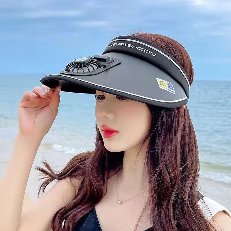 Sunscreen hat with fan
